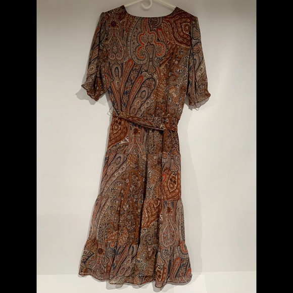 Lauren Ralph Lauren Paisley Print Tie Waist Crinkle Maxi Dress - Picture 6 of 8